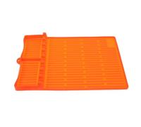 SUPVOX Silicone Griddle Protective Mat with Nonslip Bottom Thickened Orange BBQ Tray Pad for Outdoor Grill Side Shelf Reusable Heat Resistant Cooking Mat for Oven and Microwave Use