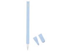 SUPVOX Silicone Protective Case Set round Nib Covers 3 Pcs Anti-lost and Anti-scroll with Pencil Sleeve, Sky-blue Pouch for Stylus Pen and Pencil Nib for Everyday Use