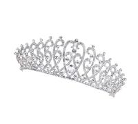 SUPVOX Silver Bridal Crown Headband with White Crystal Alloy and Rhinestone Design, Attractive and Safe to Wear, for Evening and Proms Wedding Hair Accessories