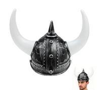SUPVOX Silver Viking Horned Helmet Ox Horn Hat for Men and Women, Ancient Rome Warrior Costume Party Accessory, Masquerade and Halloween Cosplay Headwear