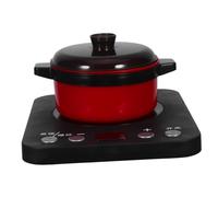 SUPVOX Simulated Induction Cooker for Realistic Light Sound Effects Kitchen Appliance Playset with Soup Pot Plastic Pretend Cooking Utensils for Collaborative Role Play