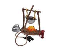 SUPVOX Simulation Camping Equipment for Wilderness Survival Kit with Miniature Bonfire and Kettle Models Pretend Outdoor Adventure Play to Boost Creativity and Problem Solving Skills