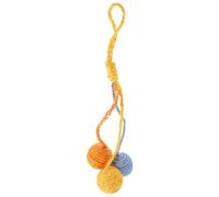 SUPVOX Sisal Cat Ball Set for Indoor Cats Interactive Hanging Rattle Balls in Navy Tangerine and Yellow Sturdy Kitten Scratching