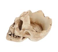 SUPVOX Skull Ash Holder Ashtray Beige Resin with Realistic Appearance, Sturdy Halloween Combining Beauty and Practicality for Home and Living Room Decoration