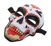 SUPVOX Skull Mask for Cosplay Full Face Plastic Orange Skeleton Mask for Men and Women Mexican Day of The Dead Carnival Photo Prop