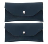 SUPVOX Slim Leather Cash Wallet Set - 2pcs Envelope Wallet Money Organizer with Card Holder, Minimalist Bill Pouch for Budgeting and Travel Finance Management in Dark Green