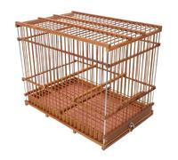 SUPVOX Small Bamboo Bird Cage for Finches Parakeets Lovebirds Lightweight Rectangular Travel Cage with Removable Tray Easy to Clean Stylish Carbonized Finish for Indoor Balcony Use