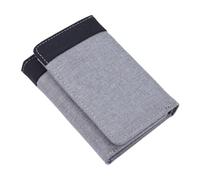 SUPVOX Small Canvas Mens Wallet Trifold Card Holder Gray Denim Fabric Organized Storage for Outdoor Activities and Travel