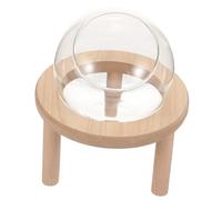 SUPVOX Small Hamster Sand Bath Box Transparent Glass Bathtub with Wooden Base for Guinea Pigs and Small Pets External Sandbath Container for Easy Bathing and Observation Lightweight and