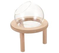 SUPVOX Small Pet Sand Bath Box with Transparent Glass and Wooden Base Smooth Edges Hamster Bathtub for Cage Practical Toilet and Play Container for Hamsters Guinea Pigs and Small Animals