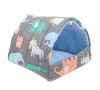 SUPVOX Small Pets Cotton Nest Winter Sofa 20X20Cm Cartoon Blue Crocodile Elephant Pattern, Washable Hamster for Guinea Pig, Chinchilla, Squirrel, Hedgehog, Dwarf Rabbit