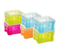 SUPVOX Small Plastic Storage Box Pp Material 6pcs Hard Structure with Lid Convenient and Chic Design for Classroom and Home Organisation