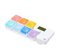 SUPVOX Pill Case Reminder Smart Digital Alarm Pill Box 7 Compartments Medicine Case Organizer for Travel School Office Older Without Battery (Rainbow)