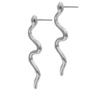 SUPVOX Snake Shape Ear Studs for Women, Alloy Geometric Twisted Snake Earrings, Delicate White K Metal Minimalist Ear Jewelry for Everyday Wear