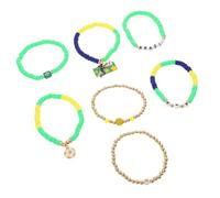SUPVOX Soccer Beaded Stretch Bracelet, Brazil Game Day Jewelry | ABS Zinc Alloy Cotton Rope, Rounded Edges and Strong Chain Structure, Party Favors for Tournaments
