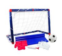 SUPVOX Soccer Goal with Inflator and Ball Pop Up Football Net for Outdoor Training and Interactive Play Includes Tubes and Connectors for Boys and Skill Development Random Color
