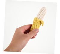 SUPVOX Soft Crochet Banana Teether for Newborns Lightweight Cotton Hand Rattle for Grasping and Motor Skill Development Portable Sensory for Travel and Home Use