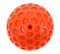 SUPVOX Soft Rubber Dog Ball for Small Dogs and Puppies Honeycomb Design for Mental Stimulation Durable Chew Resistant Fetch Easy to Clean Orange Squeaky Ball Outdoor Play