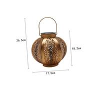 SUPVOX Solar Power Iron Hanging Light Outdoor Garden Lantern Decorative Solar Garden Light for Patio Porch Trees with Hollow Pumpkin Design