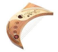 SUPVOX Solid Wood String Lyre Harp with Tuning Bar and Picks Portable Moon Harp for Beginners and Music Lovers Safe Rounded Edge Strings Delicate Design for Easy Carrying and Random Color