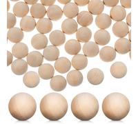 SUPVOX Solid Wooden: Wooden Beads 100 PCS Lotus Wood Round Sphere Blank Free to Decorate Versatile Use for Gnome Craft Making