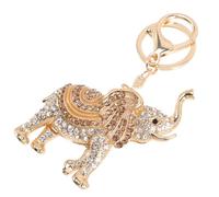 SUPVOX Sparkling Elephant Keychain with Big Ears Rhinestones Alloy Material, Charming Design for Purses and Home Keys, and Men, Eye-catching Keyring Accessory