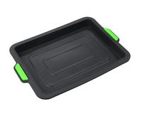SUPVOX Square Thickened Baking Plate with Handle, Dark Grey Non-Stick Silicone Biscuit and Bread Cake Tray for Home Kitchen Baking and Portable Storage