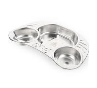SUPVOX Stainless Steel Divided Food Plate Crab Shape Durable Material Kindergarten Breakfast Tray with Multiple Compartments for Convenient Meal Separation and Easy Cleaning