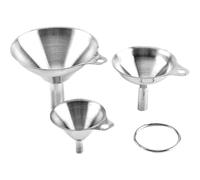 SUPVOX Stainless Steel Funnel Set 3pcs for Kitchen Liquid Transfer Vinegar Funnels with Handle for Home Use and Spice Filling