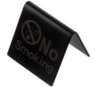 SUPVOX Stainless Steel Matte Black No Smoking Table Sign Font for Restaurant and Cafe Table Use Metal Material