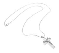 SUPVOX Stainless Steel Pet Urn Necklace for Ashes Memorial Cremation Pendant with Elegant Cross Design Spiritual Comfort Keepsake Jewelry for Dogs and Cats Thoughtful Sympathy gift for for for for