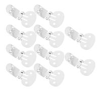 SUPVOX 10pcs Shoe Clips Stainless Steel Flat Blank Shoe Clips DIY Crafts Accessories Shoe Embellishments for Shoes Decoration Silver (32mm x 20mm)