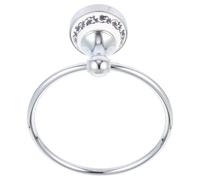 SUPVOX Stainless Steel Towel Ring Chrome Plating and Floral Porcelain Pattern Wall-Mounted Bathroom Accessory for Hand Towels