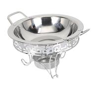 SUPVOX Stainless Steel Wok Pan with Rack and Alcohol Stove Hot Pot for Restaurant and Home Cooking Corrosion Resistant Double Handle Cookware for Noodles Seafood Soup and Pasta