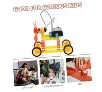 SUPVOX Stem Wind Power Car Model Kit DIY Educational Science Experiment for Enhances Hands Learning and Basic Wind Energy Knowledge Random Color