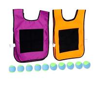 SUPVOX Sticky Ball Vest with Purple Orange Vests and Soft Sponge Balls Interactive Group Play Game for Developing Motor and Social Skills Easy Toss and Stick for Outdoor and Random Color