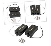 SUPVOX String Electric Bass Pickup Set Open Style for Pb Bass Guitar Output Rich Harmonics Black Replacement Parts