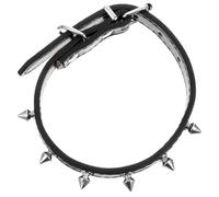 SUPVOX Sturdy Rivet Studded Dog Collar Small Size 1.5cm Wide Black Leather Adjustable Pet Neck Accessory for Medium and Small Dogs and Cats