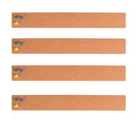 SUPVOX Synthetic Cork Board Strips Khaki Easy to Install 4pcs Frameless Cork Bulletin Bar Strips with Pushpins 5 X 38cm Pin Notice Display for Office and Classroom Notice Boards