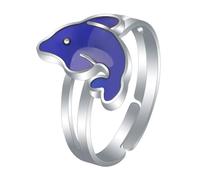 SUPVOX Thermochromic Cartoon Dolphin Mood Ring Open Adjustable Finger Ring Color Changing Emotion Jewellery for Boys and