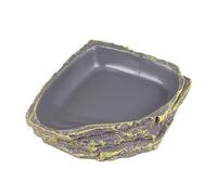 SUPVOX Thicken Bowl Reptile Food and Water Dish for Turtles Lizards and Spiders Feeding Basin Smooth Space-saving Design Slope for Small Reptiles Dark Green