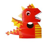 SUPVOX Thickened Wearable Dinosaur Carton DIY Role-playing Prop for Boys and Bright Color Creative Paper Clothes Enhancing Imagination and Skills