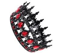 SUPVOX Tiara Crown Versatile Accessory Baroque Black and Red Alloy Comfortable to Wear, Unique Shape for Women Girls for Weddings and Vintage-themed Events