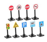 SUPVOX Traffic Sign Building Blocks for DIY Miniature Road Signs Realistic Traffic Scene Simulation Preschool Educational for Imaginative Play and Learning Safety Rules