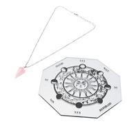 SUPVOX Transparent Acrylic Divination Desktop Board with Crystal Pendants Creative Home Ornament for Astrology Table Decoration Intricate Mysterious Pattern and Comfortable Design