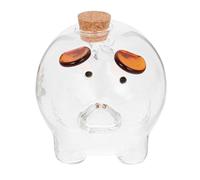 SUPVOX Transparent Decorative Glass Piggy Bank for High Borosilicate Coin Storage Box Practical Money Saving Jar Desktop Ornament for Financial Management and