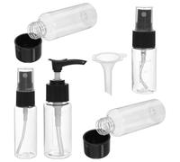 SUPVOX Travel Makeup Storage Bottles Set, 1oz Refillable Spray Pump Bottles for Toiletries, Black Portable Cosmetic Containers Kit for Travel and Daily Use