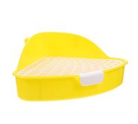SUPVOX Triangle Pet Toilet Potty Trainer with Mesh Base for Rabbits and Hamsters Indoor Use Corner Litter Box 9.84X7.48X3.94 Inch
