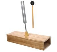 SUPVOX Tuning Fork Set for Physical Acoustic Experiments with Metal Fork and Wooden Base, 256 Hz Frequency, Adjustable Hammer Included for Stable Placement in Teaching Experiments