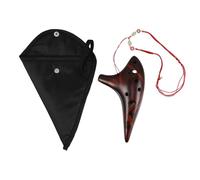 SUPVOX Twelve-hole Alto C Key Ceramic Ocarina Flute with Music Sheet, Lanyard and Carry Bag - Burnt Clay Wind Instrument for Beginners and Boys and Girls, Chinese Folk Music Instrument Random Color